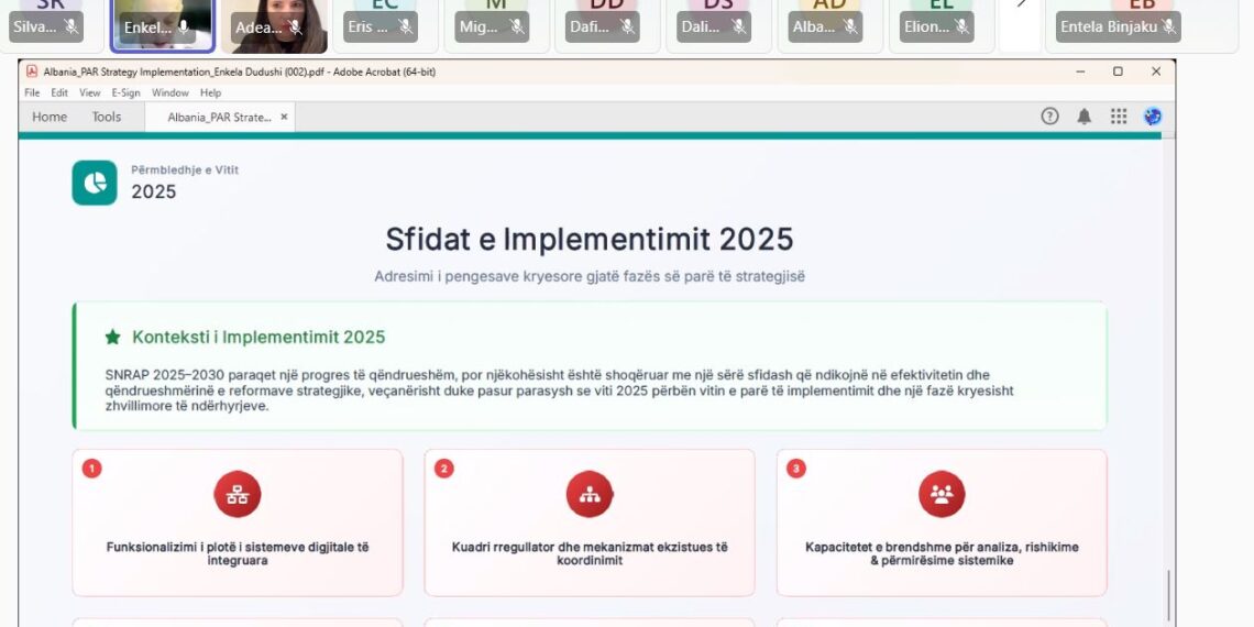 Përfaqësues nga Fondacioni HM marrin pjesë në takimin për shqyrtimin e draft-Raportit Vjetor të Monitorimit të SNRAP 2025-2030 për vitin 2025 