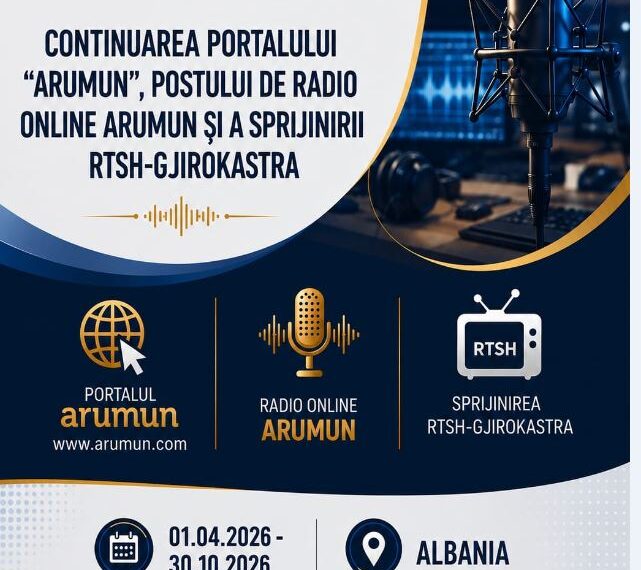 Vazhdimi i portalit ARUMUN, i radios online ARUMUN dhe i mbështetjes për RTSH-Gjirokastrën
